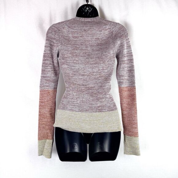 Ulla Johnson Posey Ribbed Knit Cardigan Sweater Pink Contrast Trim XS P - Picture 4 of 6